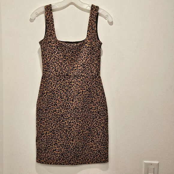 H&M Women's Leopard Animal Print Bodycon Sleeveless Mini Party Dress Size S - Picture 2 of 15